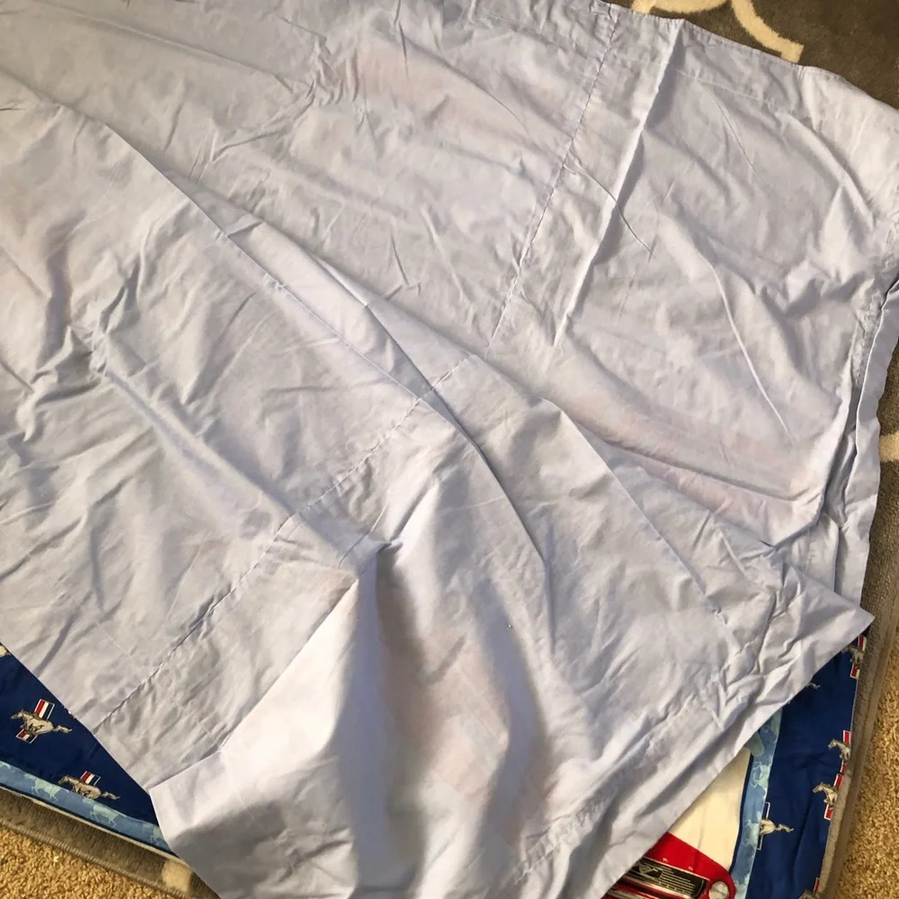 Mustang 1965 Homemade Coverlet Matching Pillow Blue Horse Car Logo